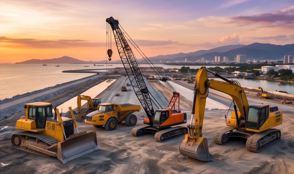 Construction equipment on site